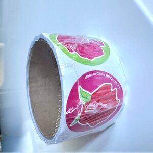Flowers Roses Design Happy Valentine’s Day Stickers Roll, 100 ct